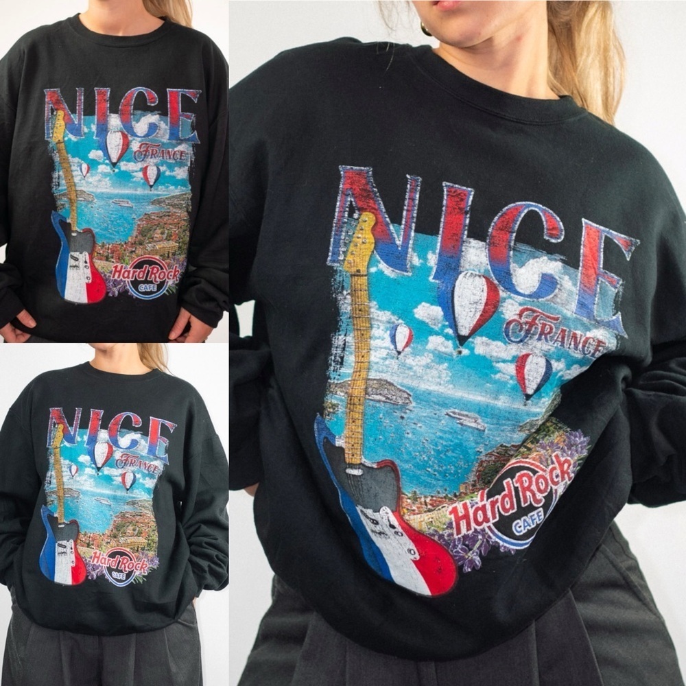 NWT‎ PAC-SUN Unisex Nice France Hard Rock Cafe Oversize Sweatshirt  Small NEW